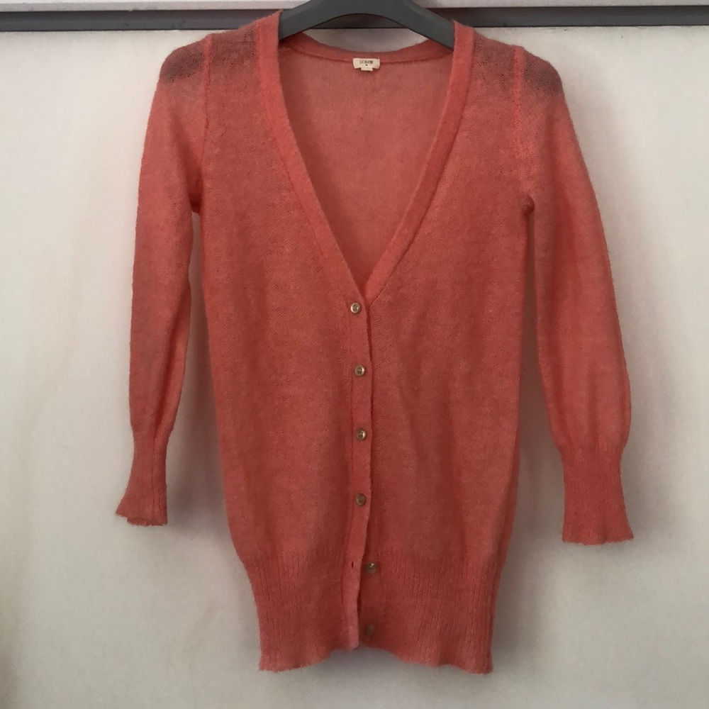 J Crew Mohair Wool Blend Lightweight Cardigan Sweater Sz XS